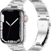 iiteeology Compatible with Apple Watch Band 49mm 45mm 44mm, Upgraded Solid Business Stainless Steel Band for Apple iWatch Series 9/8/7/Ultra,Silver