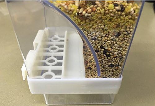 Hypeety Automatic Bird Feeder No Mess Pet Feeder Seed Food Container Perch Cage Accessories for Budgerigar Canary Cockatiel Finch Parakeet