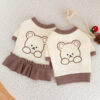 Cute Couple Clothes Dresses Waffle Cat Dog Shirt Puppy Pet Skirt Clothing For Dogs Cats Chihuahua Yorkie