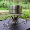 d8804cca0ca25e04 OAJABBGE Klappbarer Lagerfeuer Grill Herd Ständer Edelstahl Camping Feuer Kochgestelle Grill Herd Ständer Für Outdoor Camping Wandern