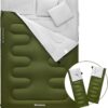 KingCamp Double Sleeping Bag Oxygen with 2 Pillows Queen Size & Extra-Large Rectangular Sleeping Bags for Adults 4 Seasons Waterproof Envelope Sleeping Bag for Camping Festivals Hiking Indoor Outdoor