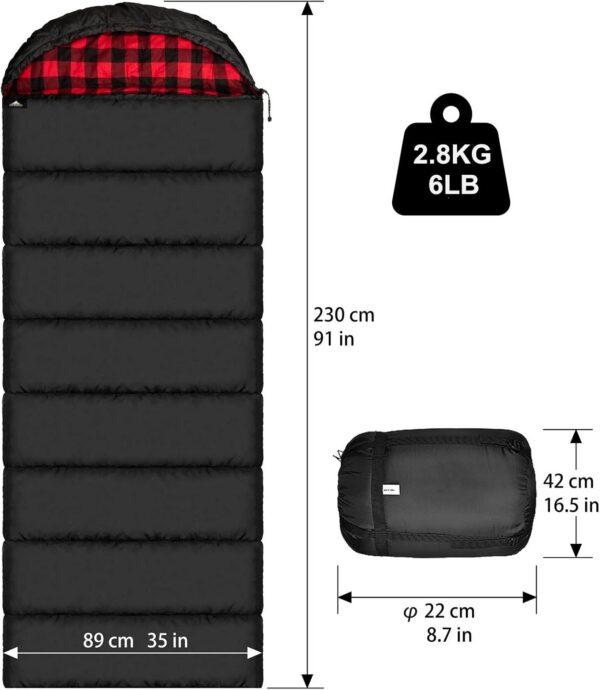 d8ce9dfb4563750b Mcota Cotton Flannel Sleeping Bag for Adults, 100% Cotton Lining Sleeping Bag for Camping, Hiking, Backpacking Travel, Lightweight & Portable,3-4 Season Warm Weather Use