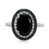 d8d812435ef0fa17 HOYON Inlaid Gemstone Zircon for women Sliver Color Wedding Jewelry Gem Two Tone Black Diamond Ring Free Shipping