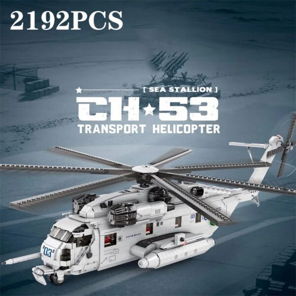 d8dad291afd82aef 2192PCS CH-53E Transport Helicopter Building Blocks Army Plane Military Fighter Model Assembly Bricks Kids DIY Toys Holiday Gift