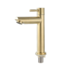 BAOKEMO 1/2Inch 304 Stainless Steel Single Cold Water Tap Gold Black Sier Color Deck Mounted Basin Sink Faucet