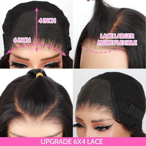 d8ecedd4a63a815c ISEE Wig Human Hair Ready To Straight Glueless Preplucked Wear And Go 6X4 HD Front Wigs PreCut Lace