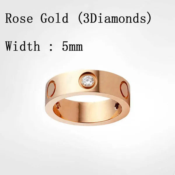 Screw love woman Classic designer jewelry rings for couples Titanium Steel diamond ring Gold Sier Rose Never fade Not allergic 4/5/6mm