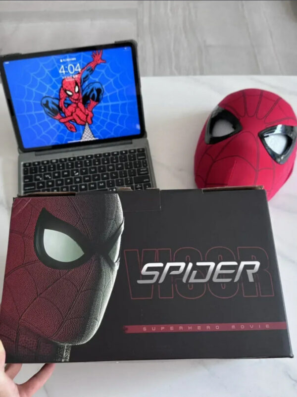 d907c564c15c070e Mascara Spiderman Headgear Cosplay Moving Eyes Electronic Mask Spider Man 1:1 Remote Control Elastic Toys Adults Kids Gift