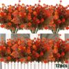 d918be095035595a RECUTMS 12 Bundles Outdoor Artificial Flowers UV Resistant Fake Boxwood Plants, Faux Greenery for Indoor Outside Hanging Plants Garden Porch Window Box Home Wedding Farmhouse Décor(Yellow)
