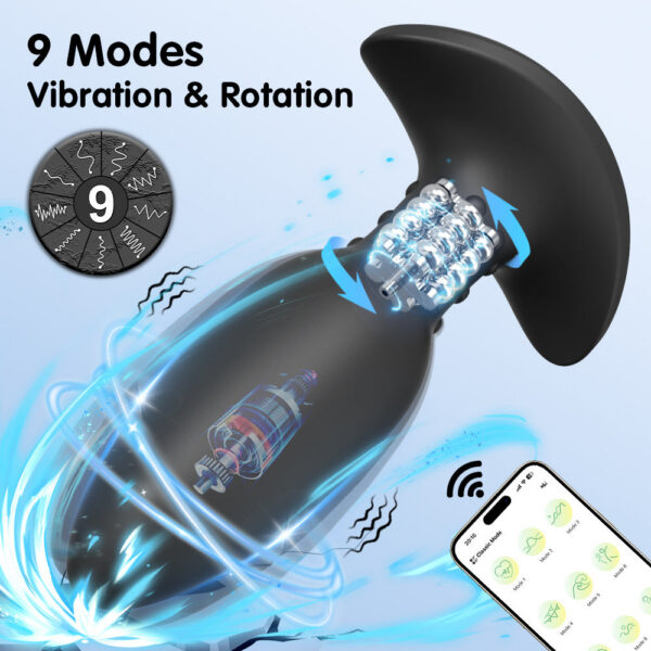 APP Control Rotation Butt Vibrator Women 360° Wiggle Prostate Massager Anal Plug Gay Sex Toy for Men