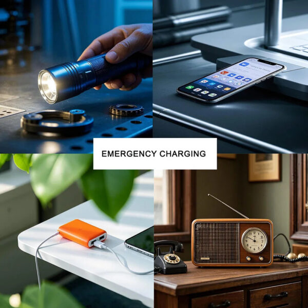d92d77602b89679b 8-capacitor Hand Generator USB Charging Camping Equipment Outdoor Emergency Tool Cranked for 2 Minutes, can Lgnite 40-50 Times