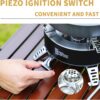 Bulin Gas Campingkocher Gaskocher mit Piezozündung Faltbarer Gaskocher Outdoor Windschutz Kocher Gasbrenner für Camping Trekking Hiking Picknick Wandern