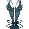 Donnalla Women's Deep V Lace Teddy One Piece Cutout Strappy Lingerie