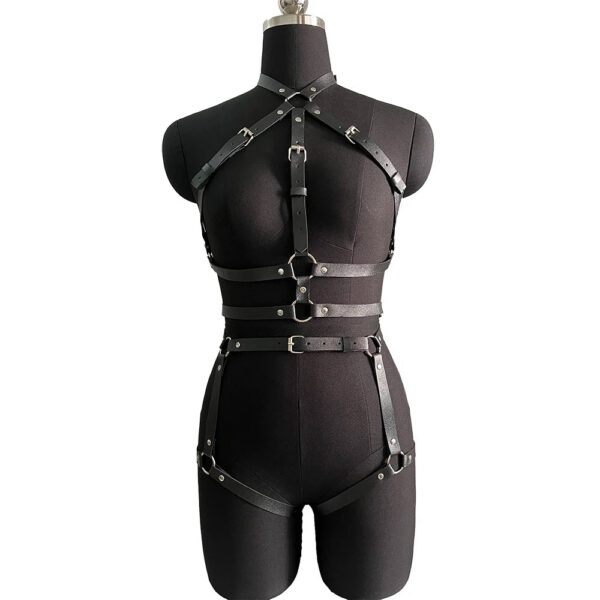 Women Sexy Bondage Harness Set Leather Lingerie Fetish Couple Underwear Thigh Garter Stocking Women's Harness Bra Sword belt