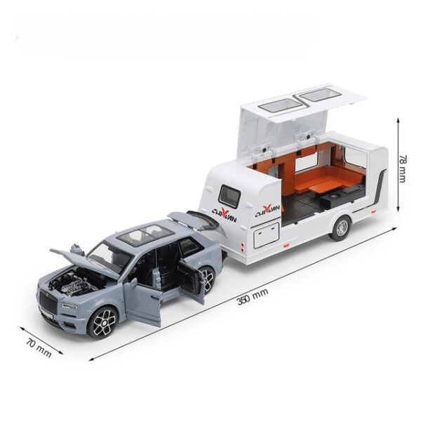 1/32 Rolls Royce Culan RV Alloy Diecast Off-road Vehicle Toy With Sound and Light Camping Car Model For Boys Gifts