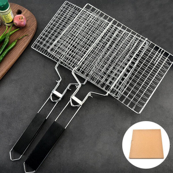 d9529d67c7948f0d 304 Stainless Steel BBQ Non Stick Grilling Basket Grill Mesh Mat Meat Vegetable Steak Picnic Party Barbecue Tool