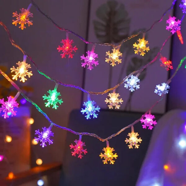 d9739ef5151857ab 10M Snowflake Fairy Snow LED String Lights USB/Battery Operated for Garden Christmas Bedroom Wedding Camping Tent Decor