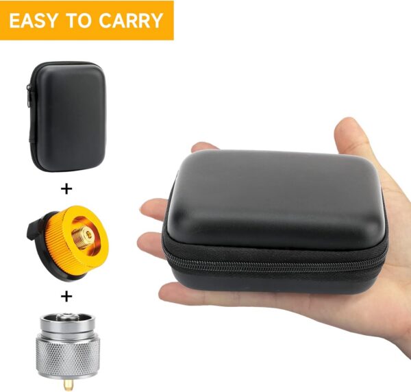 SAN LIKE 2pcs Camping Stove Adapter Butane Canister Adapter EN417 Lindal Valve Canister Shifter Propane Adapter Isobutane Fuel Canister with Exhaust Air Pressure Button