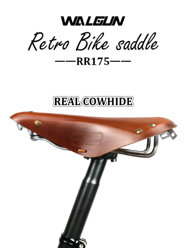 d9827a072e644f43 WALGUN RR175 Retro bike saddle soft leather bicycle saddle women men for vintage handmade city commuter electric e-bikes parts