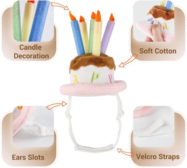Namsan Holiday Pet Costume Cat Birthday Hat Small Dog Birthday Cake Hat Dog Birthday Party Supplies, Small