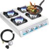 Propane Gas Stove,4 Burner Gas StovePortable Gas Stove Auto Ignition Camping Stainless Steel Stove 4 Burner LPG for RV, Apartment,Outdoor