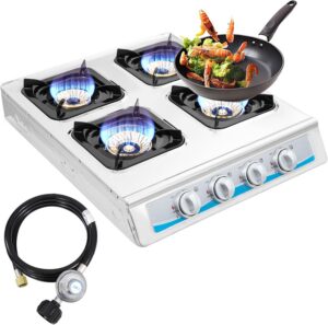d997ba49cca000ba Propane Gas Stove,4 Burner Gas StovePortable Gas Stove Auto Ignition Camping Stainless Steel Stove 4 Burner LPG for RV, Apartment,Outdoor