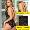 Avidlove Women One Piece Lingerie Deep V Teddy Sexy Lace Bodysuit with Snap Crotch