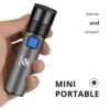 USB Rechargeable Flashlight With LED Built in 1200mAh Lithium Battery Waterproof Camping Light Zoomable Torch
