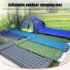 Coziya Matelas, Camping-Matratze, 5 cm Ultraleichte Aufblasbare Camping-Matratze, Aufblasbares Schlafpad Mit Eingebauten Kissen, Zum Campen, Reisen, Zuhause, BüRo,Blue