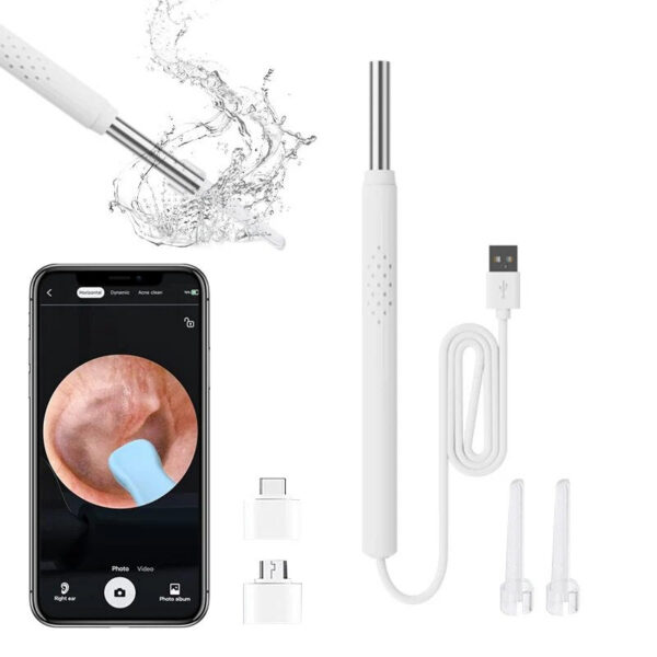 d9ccadcbfeb8e0c0 Smart Visual Cleaner 3-in-1 Ear Sticks Otoscope USB C Charging Endoscope Wax Removal Tool Earpick Mini Camera Health Care