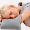 2 Pack Ultralight Inflatable Pillow Small Squared Flocked Fabric Air Pillow for Beach Hiking,Camping,Traveling,Napping,Desk Rest,Neck &Lumbar Support(Gray)