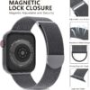 d9da5608b4243f65 OULUOQI Compatible with Apple Watch Band Series 9, Ultra/Ultra 2, SE 8 7 6 5 4 3 2 1 38mm 40mm 41mm 42mm 44mm 45mm 49mm Women and Men, Stainless Steel Milanese Loop Magnetic Clasp Replacement for