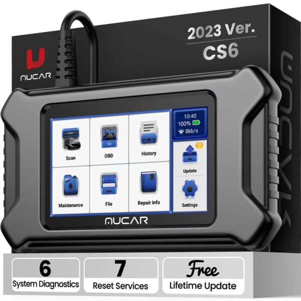 d9e943b3bbe1c193 MUCAR CS6 Automotive Scanner Car Diagnostic Tool ABS SRS TCM ECM TPMS 6 System Code Read Oil Brake 7 Reset Lifetime Free Update