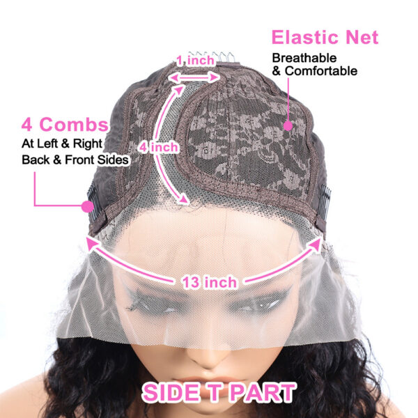 Wigs Jerry Curly Front 13x4 Transparent Lace For Women 4x4 Closure Short Bob Human Hair Wig 8-14inch