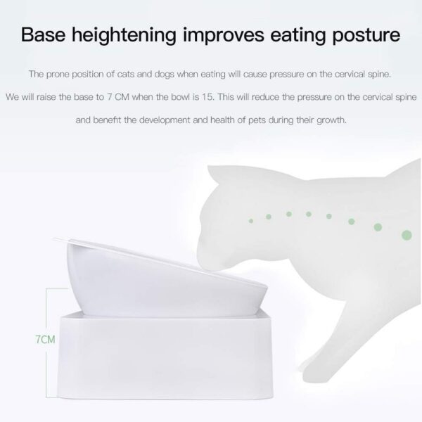 Marchul 3 in 1 Cat Bowl, Cat Food and Water Bowl Set, 10°Tilted Cat Food Bowl, Raised Cat Bowl with Automatic Water Dispenser Bottle, Detachable Wet and Dry Cat Dishs for Cat and Puppy