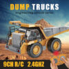 1:24 9CH RC Alloy Dump Truck Engineering Vehicle Forklift Heavy Excavator Remote Control Car Toys for Boys Children's Gifts