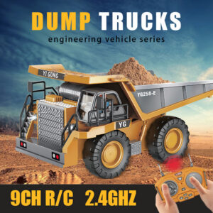 da065b753ace357c 1:24 9CH RC Alloy Dump Truck Engineering Vehicle Forklift Heavy Excavator Remote Control Car Toys for Boys Children's Gifts