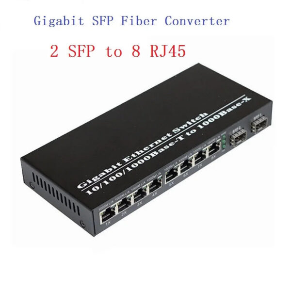 da0acfbd63cdaad4 Gigabit SFP Media converter SFP to 1/2/4/8 RJ45, 100/1000M fast Ethernet transceiver module, IP camera Fibre Channel switch