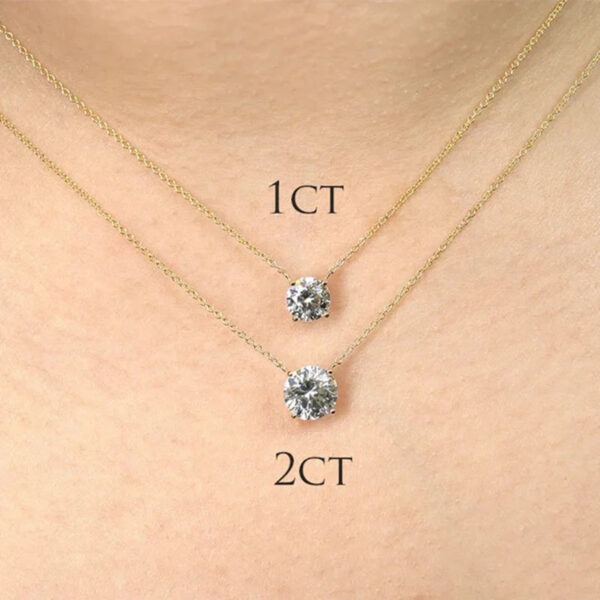 da0e4b9fa6da4f17 Lnngy 1CT 2CT 3CT Moissanite Pendant Necklace For Women Original 925 Silver Chains Solitaire Drop Necklaces Bridal Fine Jewelry