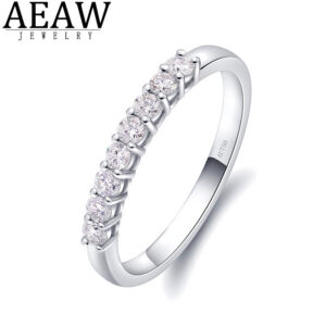 da1f0cc16c4b1775 AEAW 14k White Gold 0.25ctw 2mm EF Round Cut Engagement&Wedding Lab Grown Diamond CVD HPHT Band Ring for Women
