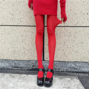 Women Socks Tights Stockings Slim See-Through Lingerie Lace Leggings Winter Women's Pantyhose Red Bodys Sexy Mujer Bottom