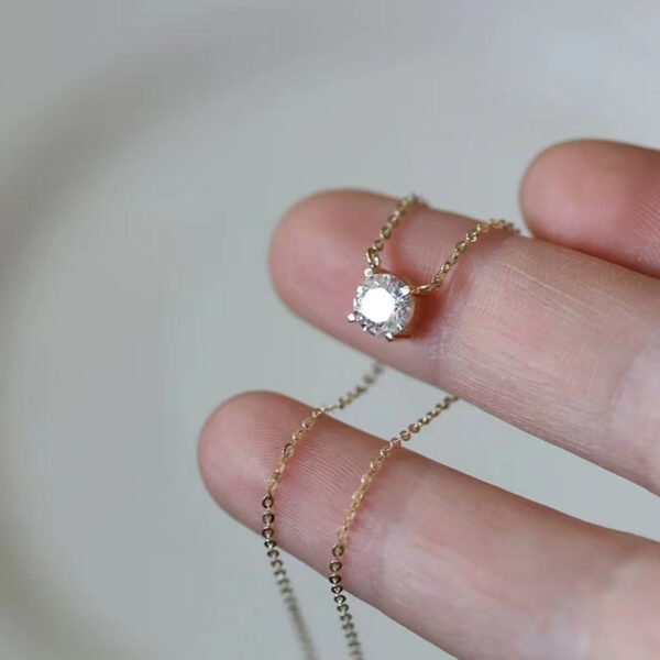 da287c0fbddd62f1 Jkeli S Pure sier gold pendant Multi-functional single diamond with six claws Zircon necklace for women gift