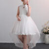 New Design Kids Dress For 4-12 Girls Wedding Party Tailing Tulle Elegant Princess Sleeveless Children’s Dresses