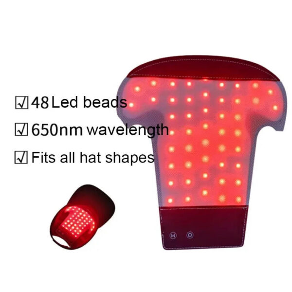 Red Fast Growth Cap Red&Infrared Light Therapy Device For Hair Loss Treatment With USB Charging Anti-hair