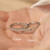 da3ae1bd4cd00cde 3mm/1.5mm Full Moissanite Diamond Couple Rings Set Sterling Sier Promise Propose Ring Wedding eternity Band for Women Men