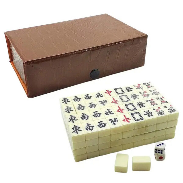 da3b2d17ca7d7e86 Mahjong Set 144 White Engraved Mini Tiles Gathering For Chinese Style Game Play Family Leisure Time