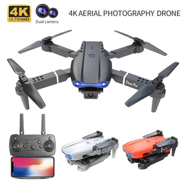 New E99Pro Drone 4K Professinal With Wide Angle Dual HD Camera Foldable RC Helicopter 5G WIFI FPV Height Hold Apron Sell
