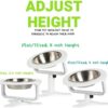 Adjustable Raised Cat Food Bowl, Tilted Elevated Bowl (1-Pack, Black)