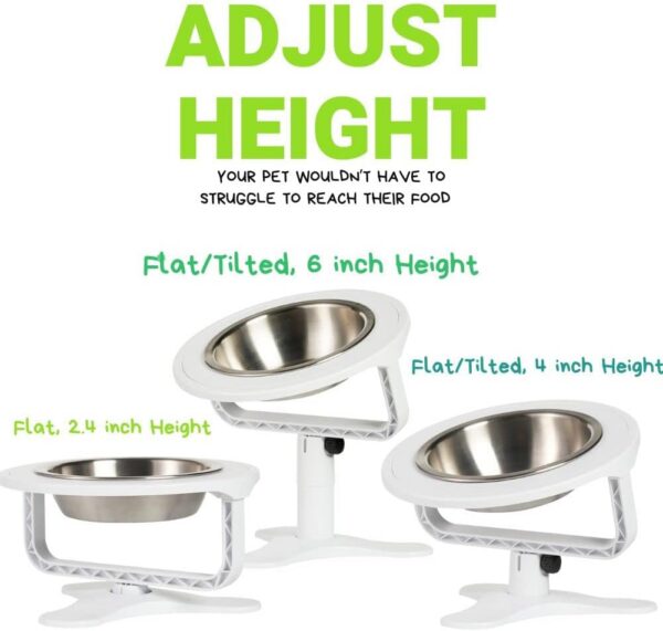 Adjustable Raised Cat Food Bowl, Tilted Elevated Bowl (1-Pack, Black)