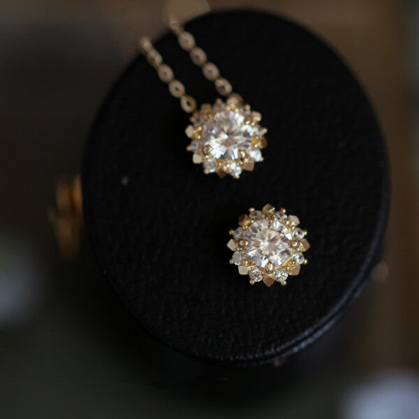 da6695baf9e513fd Sterling Sier Simple Diamond Gold Small Sun Pendant Necklace Women Light Wedding Jewelry Accessories